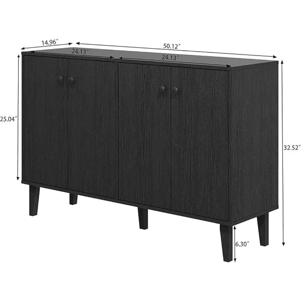 Ljustra Sideboard Buffet Cabinet 4 Door Kitchen Storage Console Table