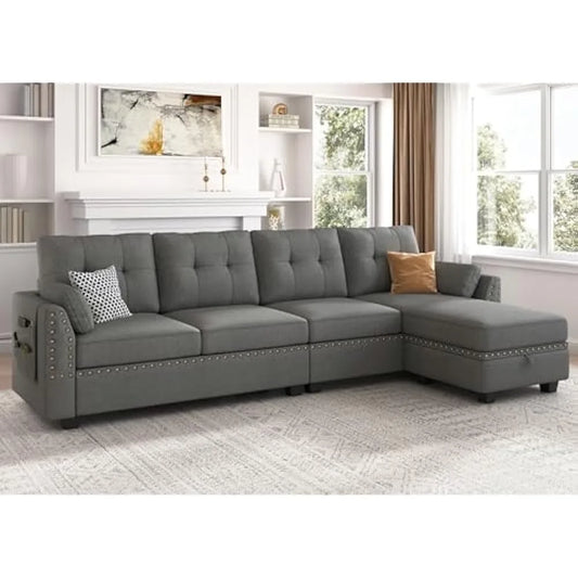 Ljustra Reversible L Shaped Sectional Sofa Couch for Small Spaces