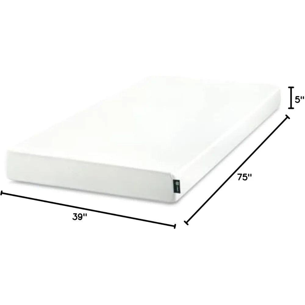 Ljustra 5 Inch Green Tea Memory Foam Twin Mattress Medium Firm Feel