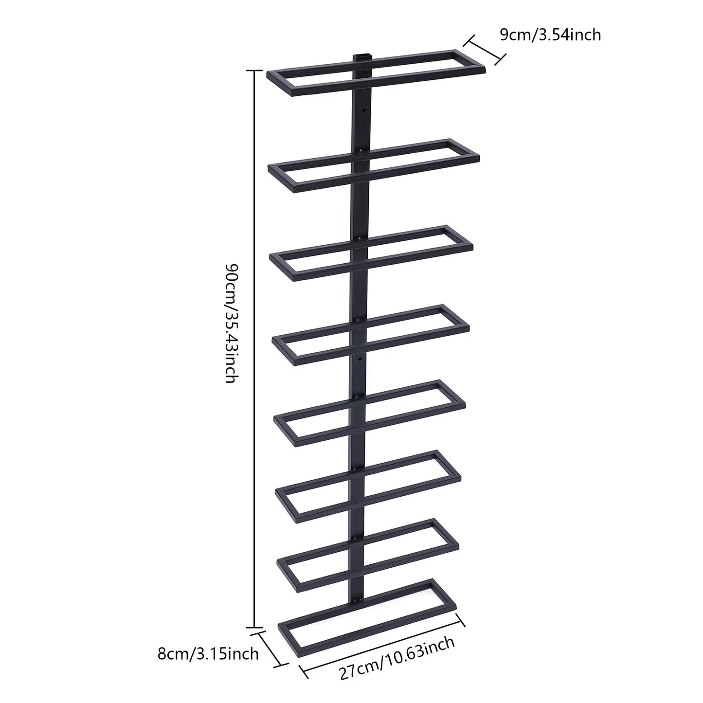 Wall Mounted Iron Wine Rack for 8 Bottles Stylish Storage Display