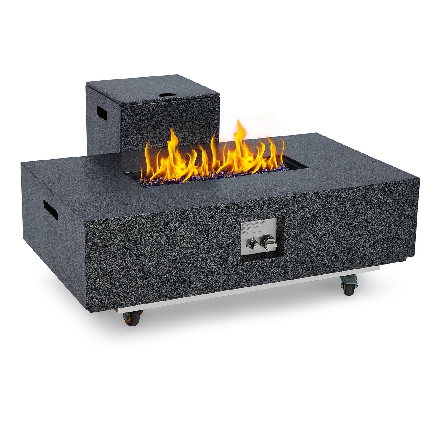 Ljustra 48 Inch Outdoor Rectangle Propane Gas Fire Pit Table 50000 BTU