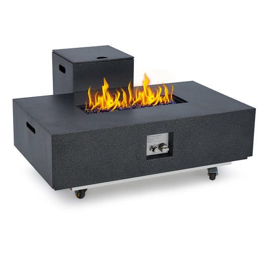 Ljustra 48 Inch Outdoor Rectangle Propane Gas Fire Pit Table 50000 BTU