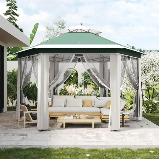 13x13 Pop Up Gazebo Heavy Duty Adjustable Height Instant Canopy Tent