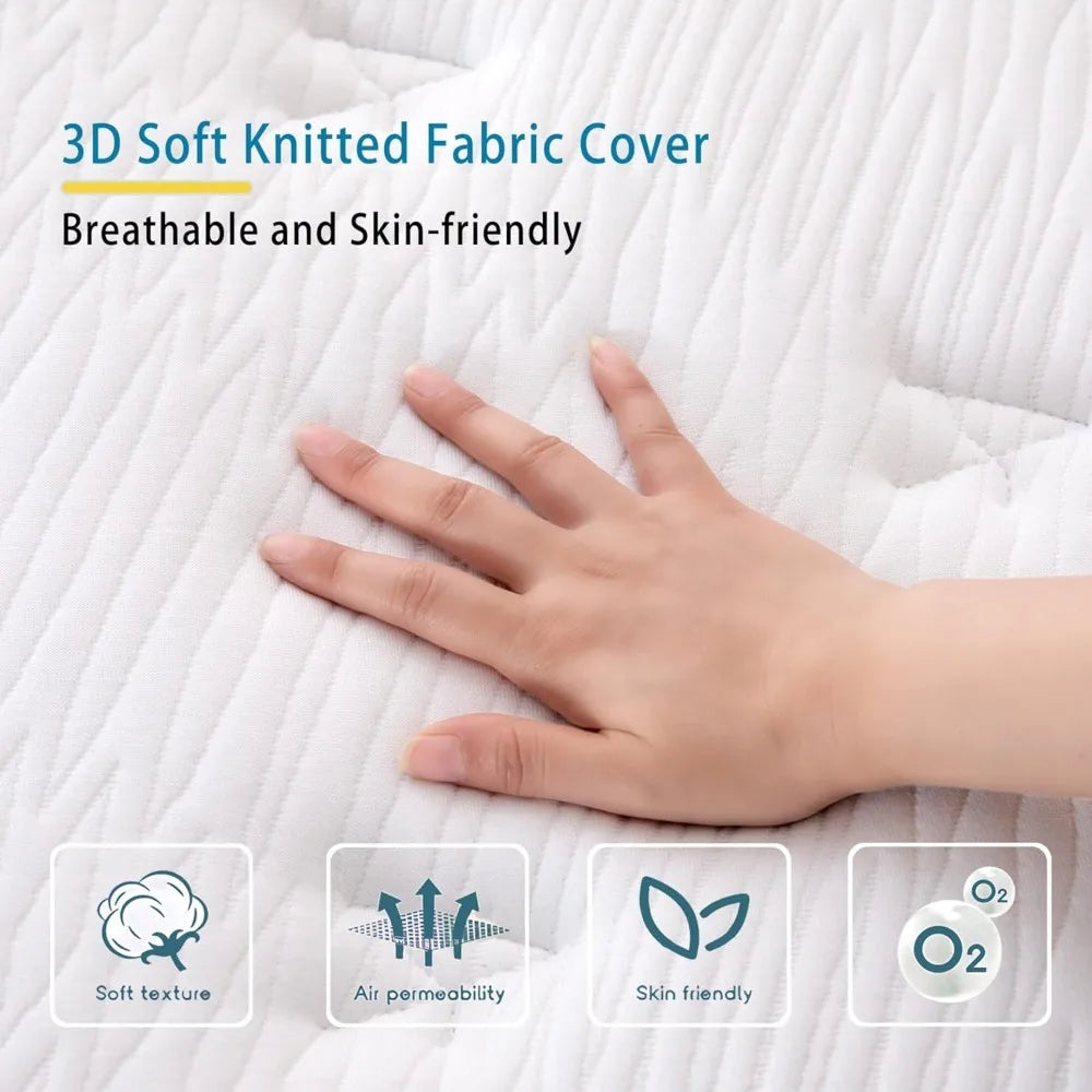 Ljustra Twin Mattress 10 Inch Hybrid Gel Memory Foam Bed in a Box