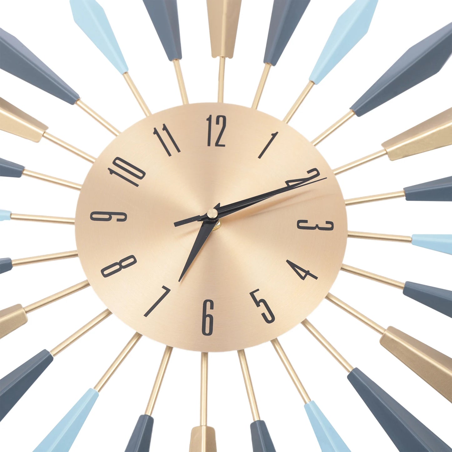 21.65 Inch Mid Century Modern Wall Clock Silent Metal Home Decor