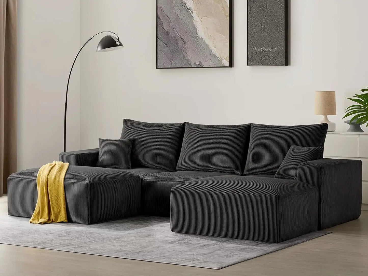 Ljustra Sectional Cloud Sofa U-Shaped Modern Lounge Couch 113 Inch