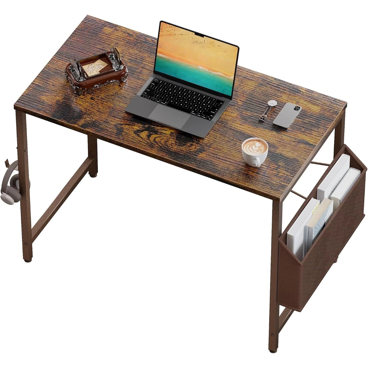 32 Inch Small Computer Desk with Storage Bag for Home Office and Study