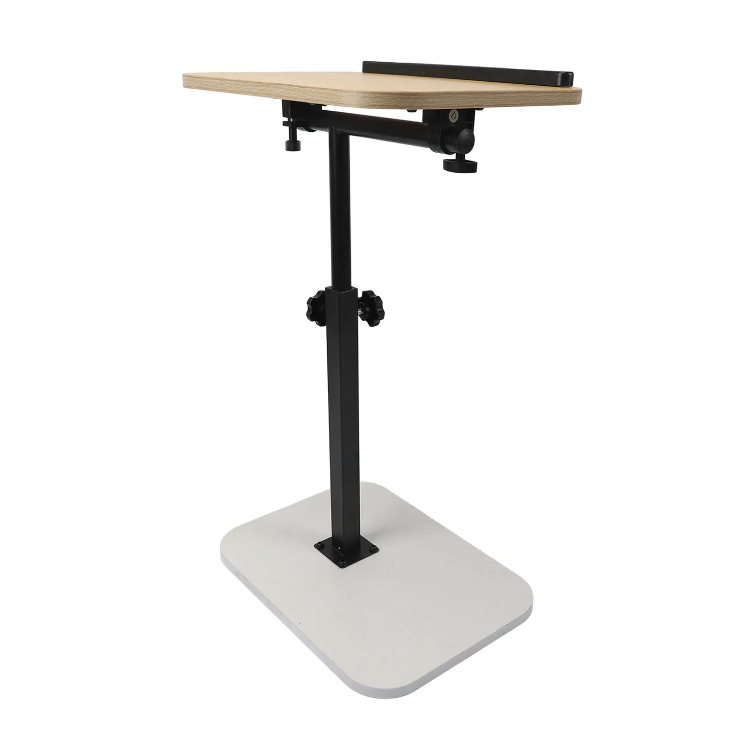 Mobile Lift C Shaped Side Table Wood Carbon Steel Adjustable Couch Desk