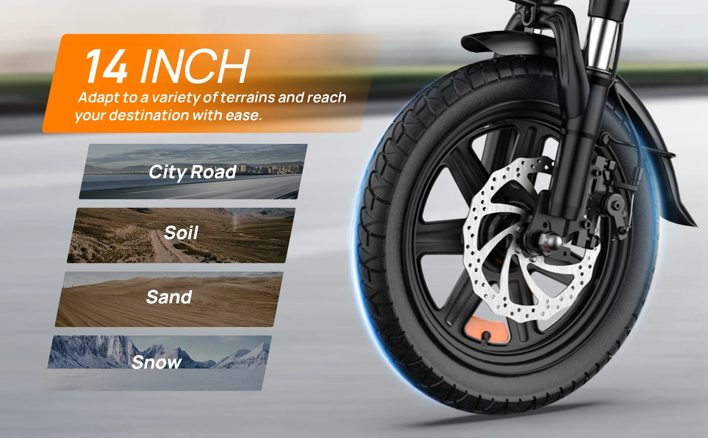 14 Inch Foldable Electric Bicycle Peak 500W Motor 48V 40 Miles Range