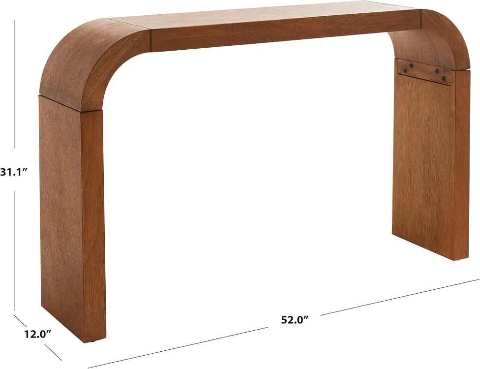 Home Collection Liasonya Modern Waterfall Curved Console Table Fully Assembled