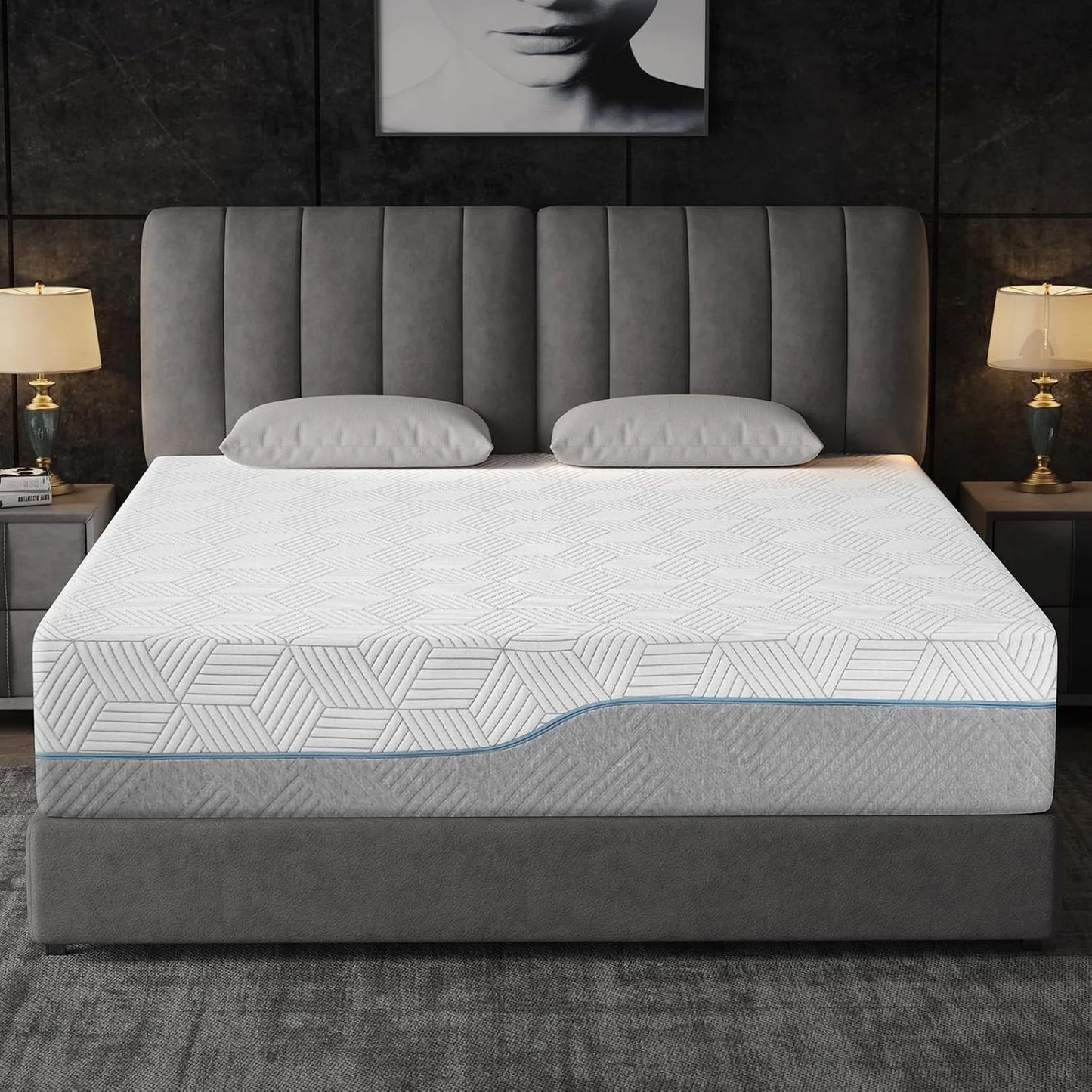 Ljustra 14 Inch Extra Firm Hybrid Mattress Cooling Gel Memory Foam