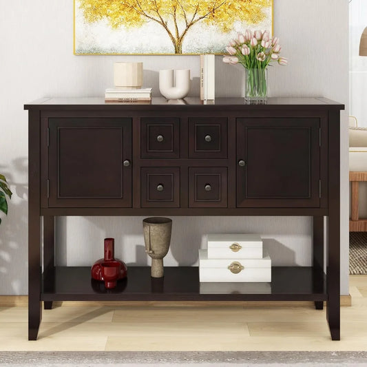 Farmhouse Sideboard Buffet Storage Cabinet with Drawers for Entryway Hallway