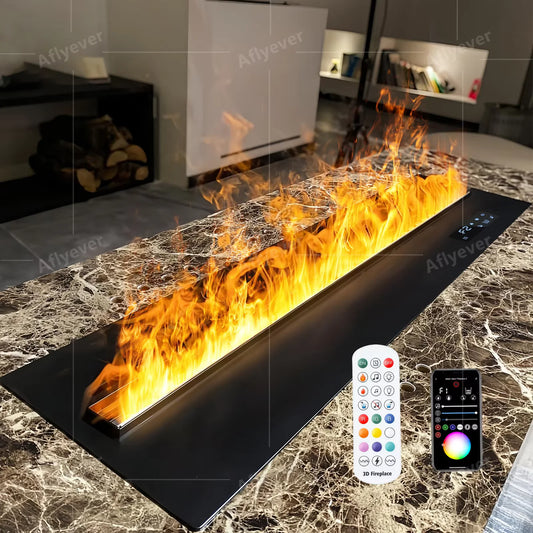 Smart Home 3D Atomized Electric Fireplace Indoor LED Flame Eco-Friendly