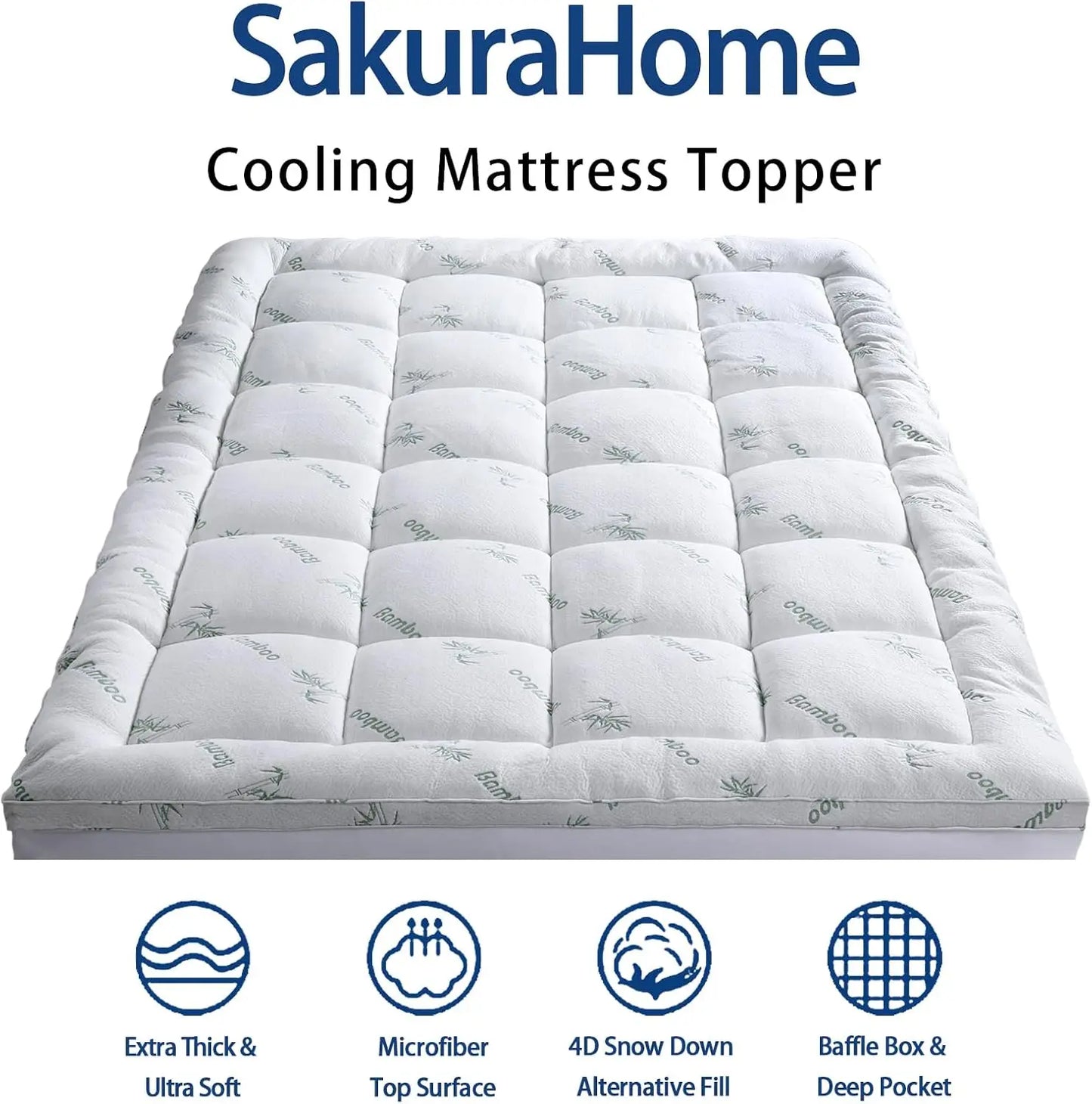 Ljustra Twin Size Cooling Mattress Topper Extra Thick Breathable Viscose