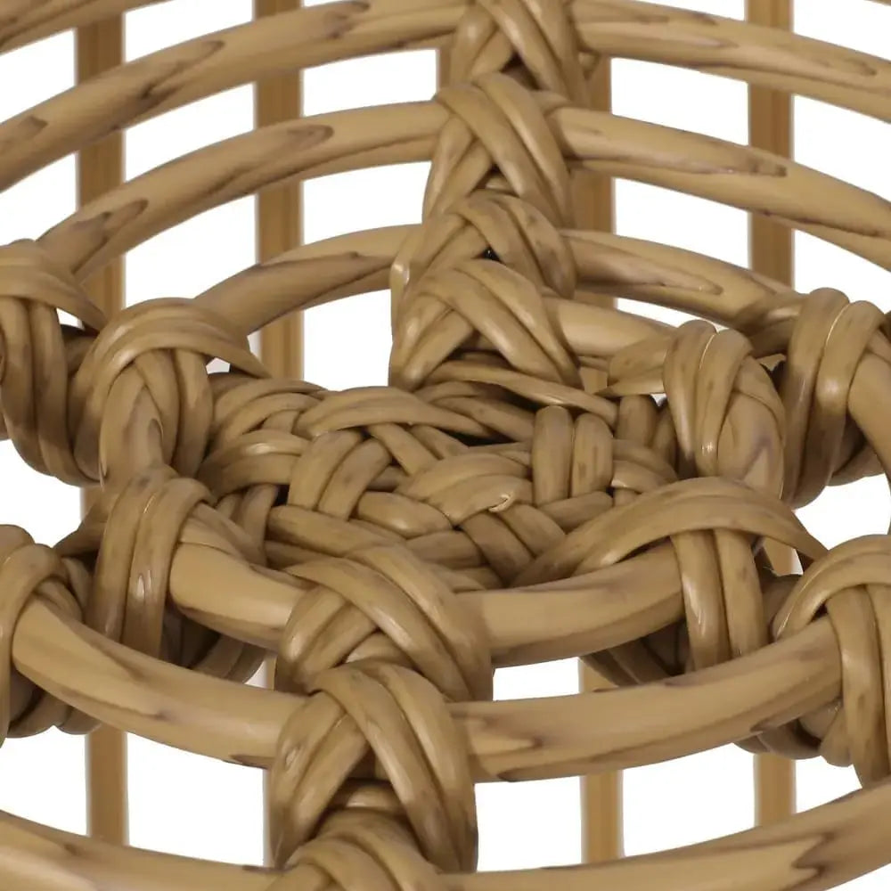 Outdoor Wicker Bistro Patio Furniture Set Retro High Back Chair Table