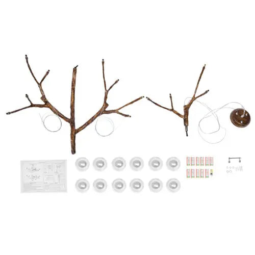 Vintage Rustic Tree Branch Glass Ball Chandelier Nordic Hanging Lamp