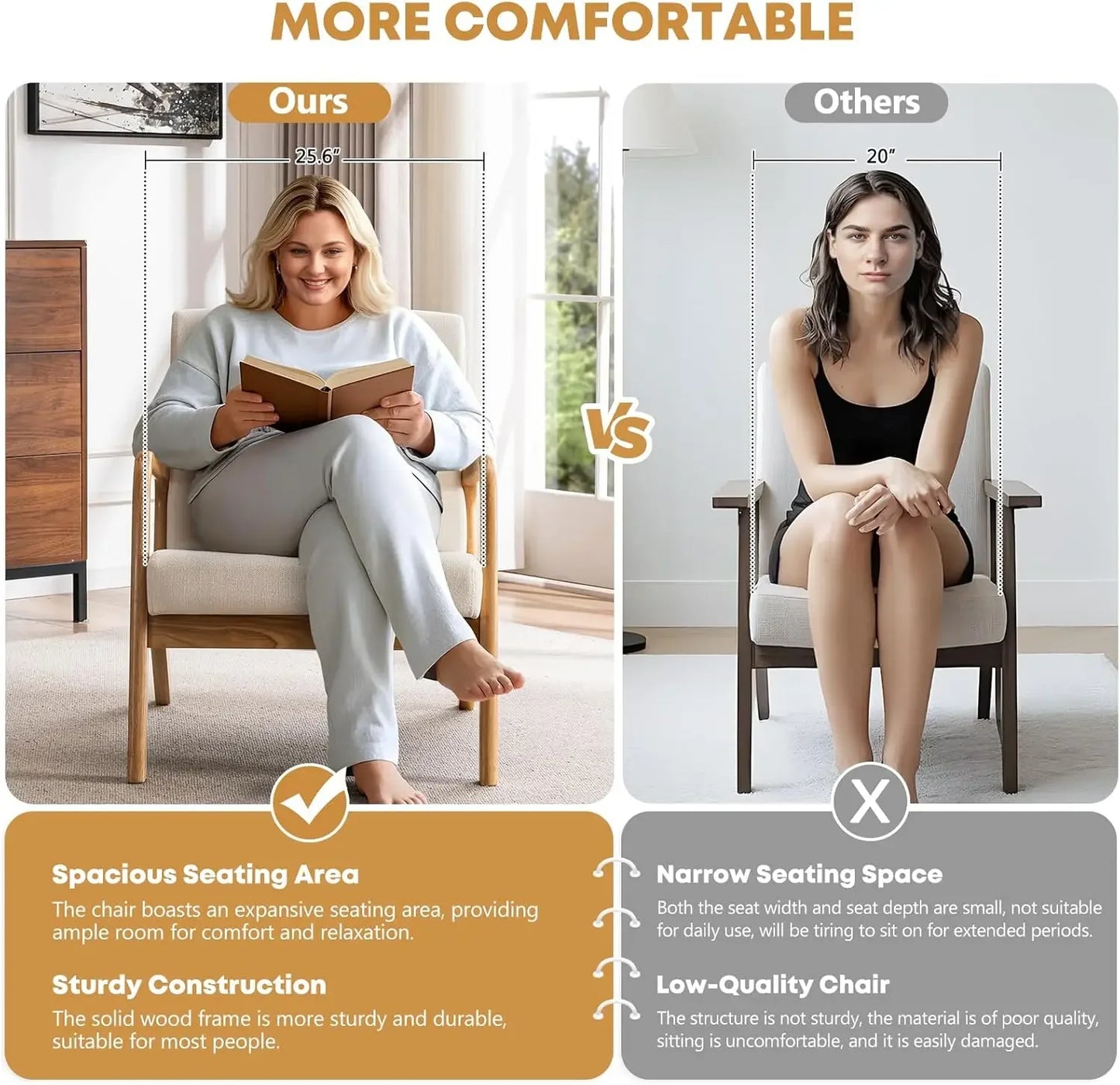 Modern Accent Chair with Lumbar Pillow Upholstered Armchair Lounge Chair