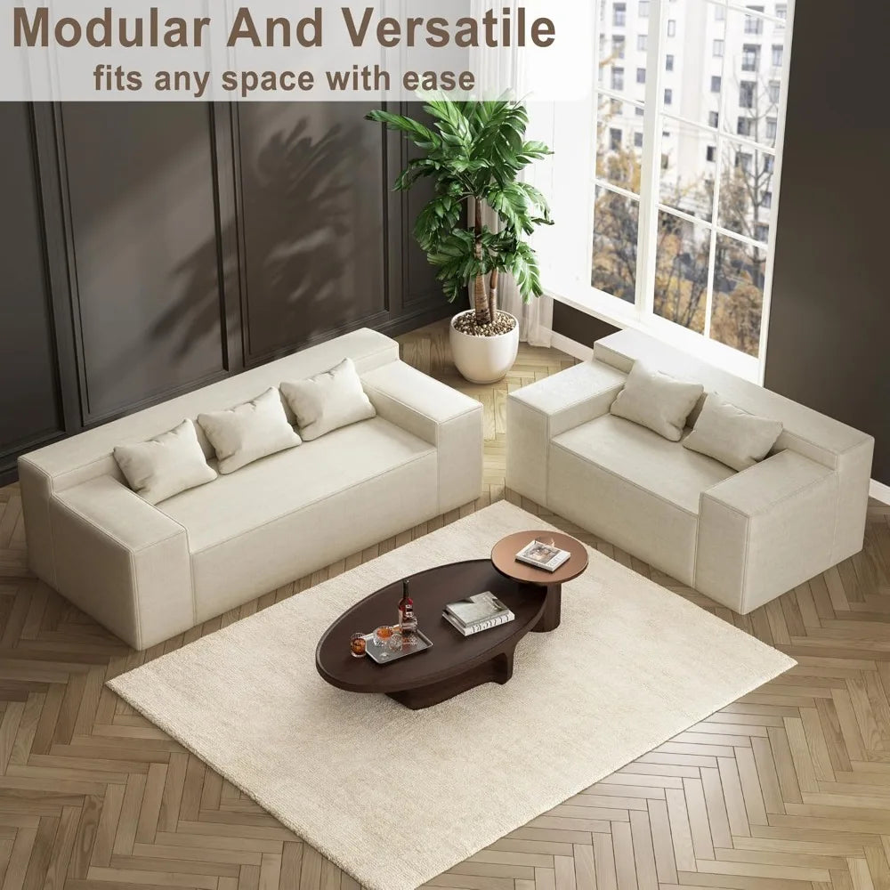 Modern 3-Seater Sofa Couch Hybrid No Assembly Required Cat Scratch Resistant