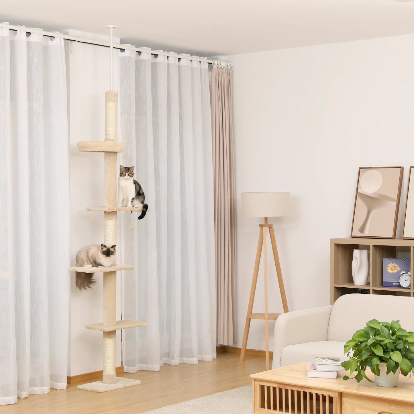 5-Tier Cat Tree Tower Indoor Climbing Scratching Post Hammock