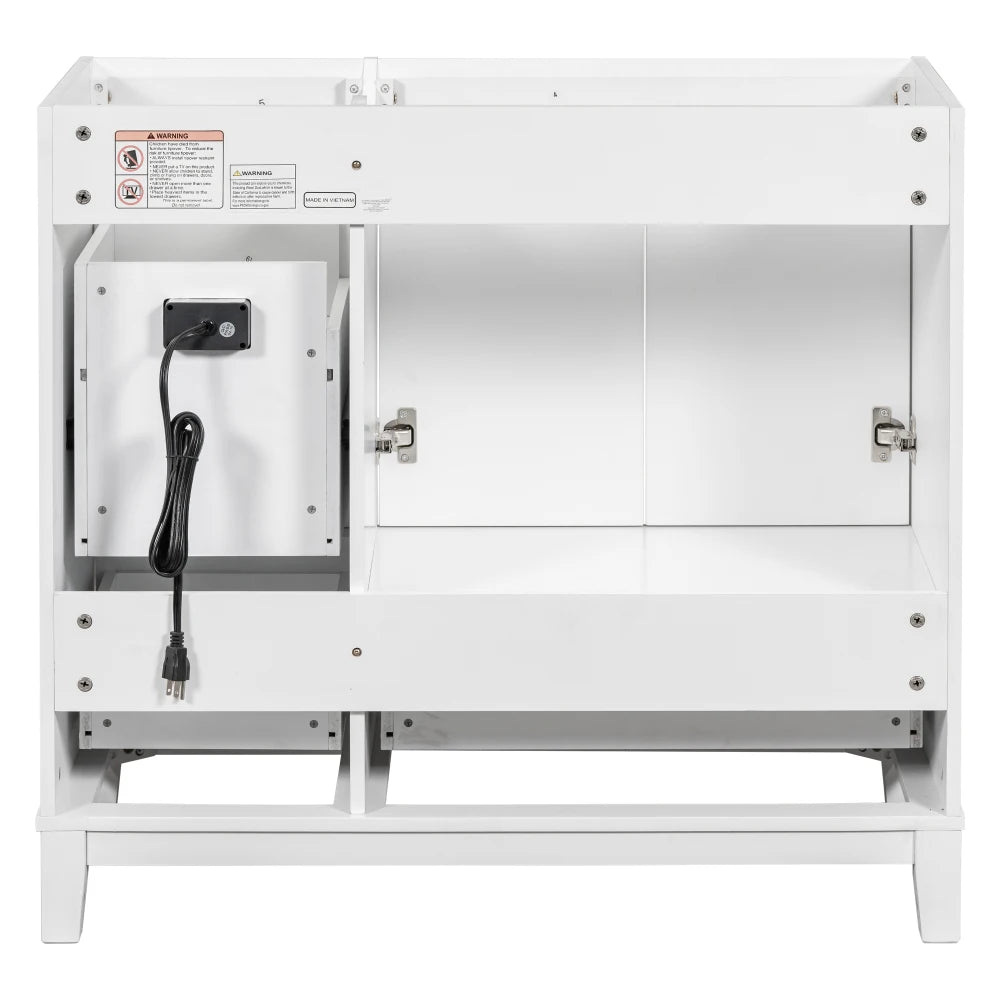 36 Inch Modern Bathroom Vanity with USB Charging and Ample Storage