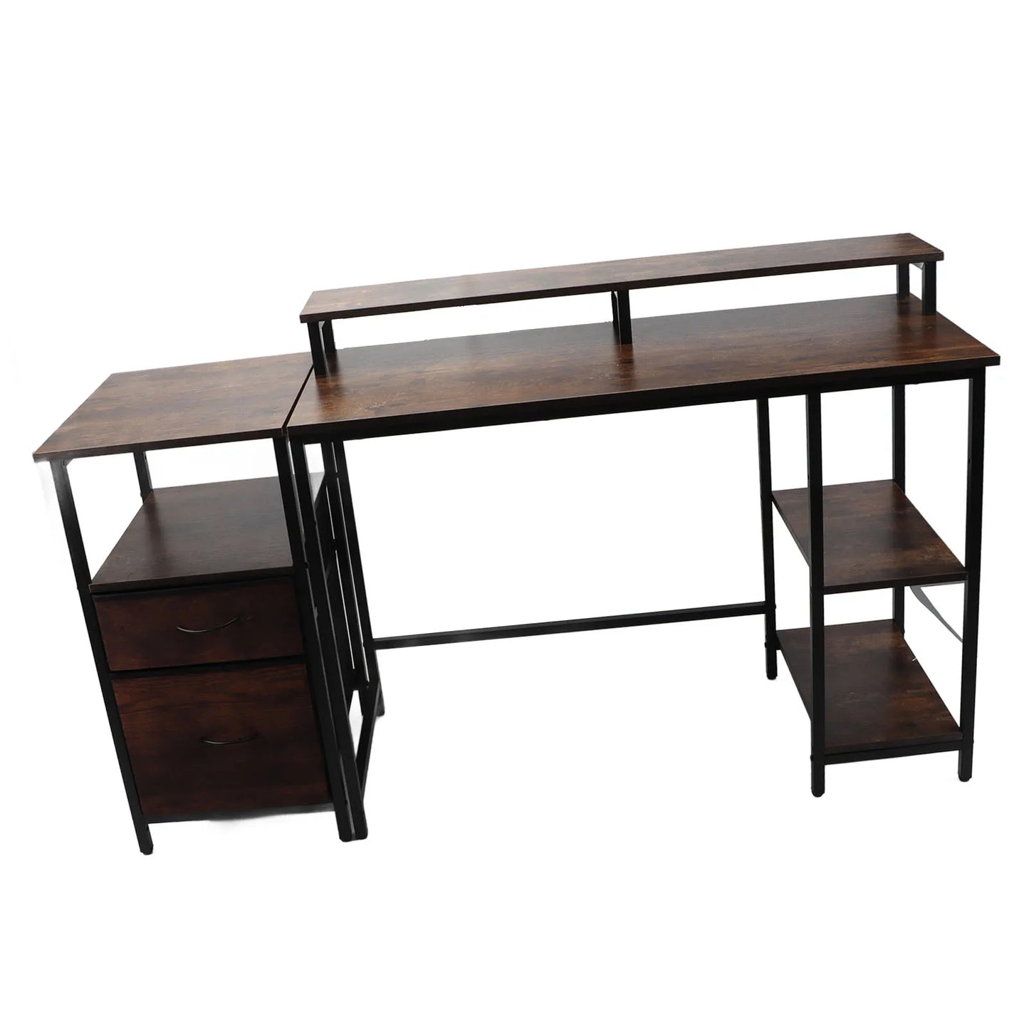 Ljustra Computer Desk with Raised Shelf Sturdy Vintage Home Office Desk