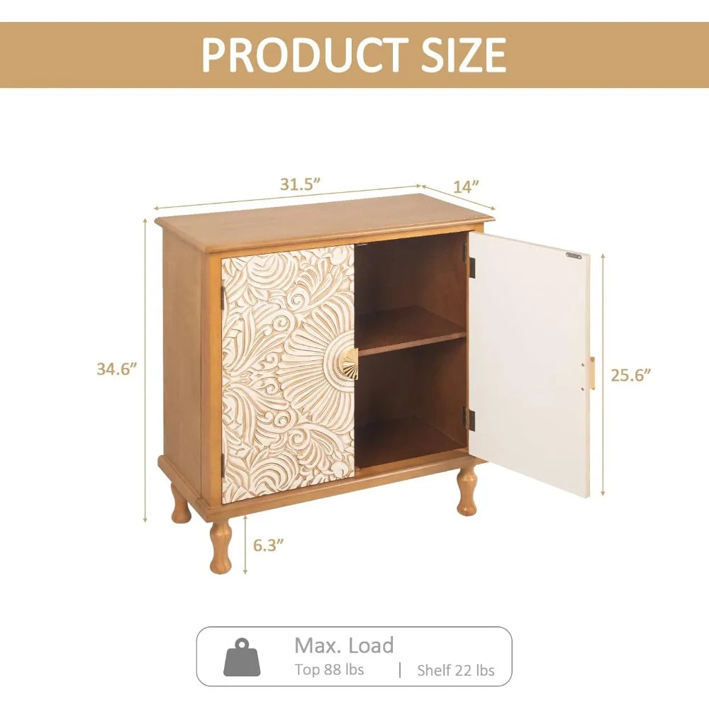Storage Sideboard Buffet Cabinet Accent Cabinet with Solid Wood Feet
