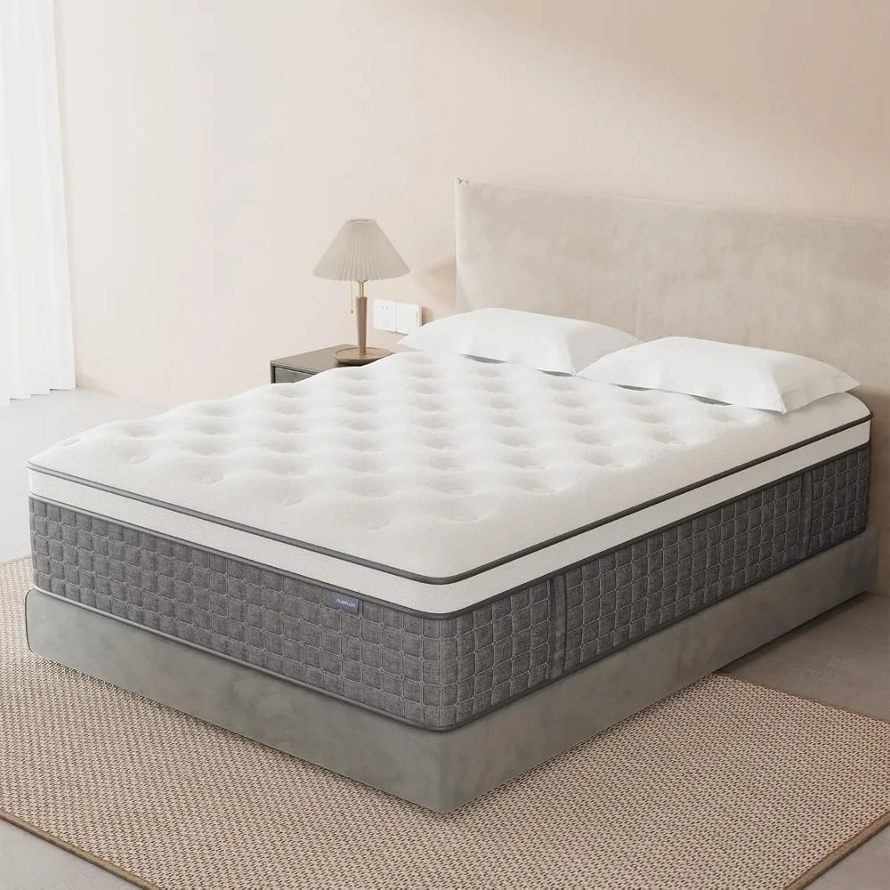 Ljustra 12 Inch Hybrid King Mattress Firm Memory Foam in a Box