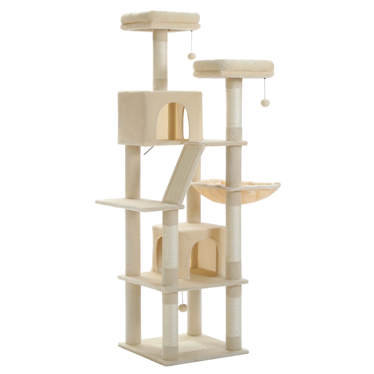 Multi-Level Cat Tree Indoor Tower with Scratching Posts Hammock Condo