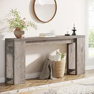 70.9 Inch Extra Long Farmhouse Console Table Narrow Entryway Sofa Table