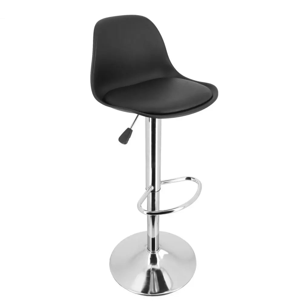 Modern Armless Kitchen Island Stool Set of 2 Adjustable Faux Leather