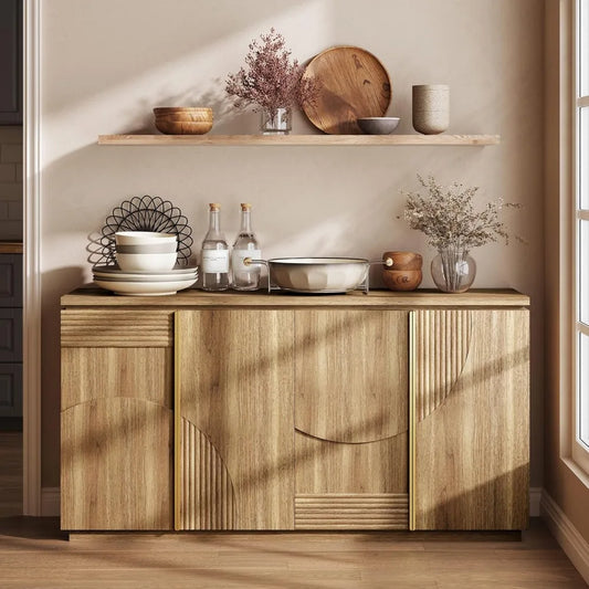 Sideboard Buffet Cabinet Storage 62 Inch Mid Century Modern Console Table