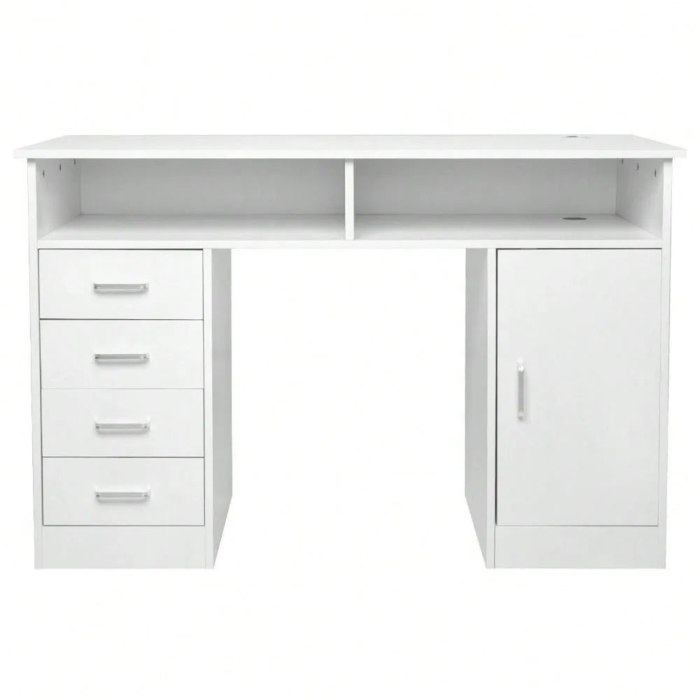 Computer Desk Office Desk Gaming Desk PC Workstation Table White 4 Drawers