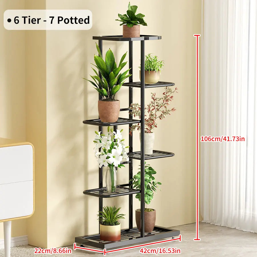 Ljustra Plant Shelves Iron Potted Flower Stand Indoor Outdoor Organizer