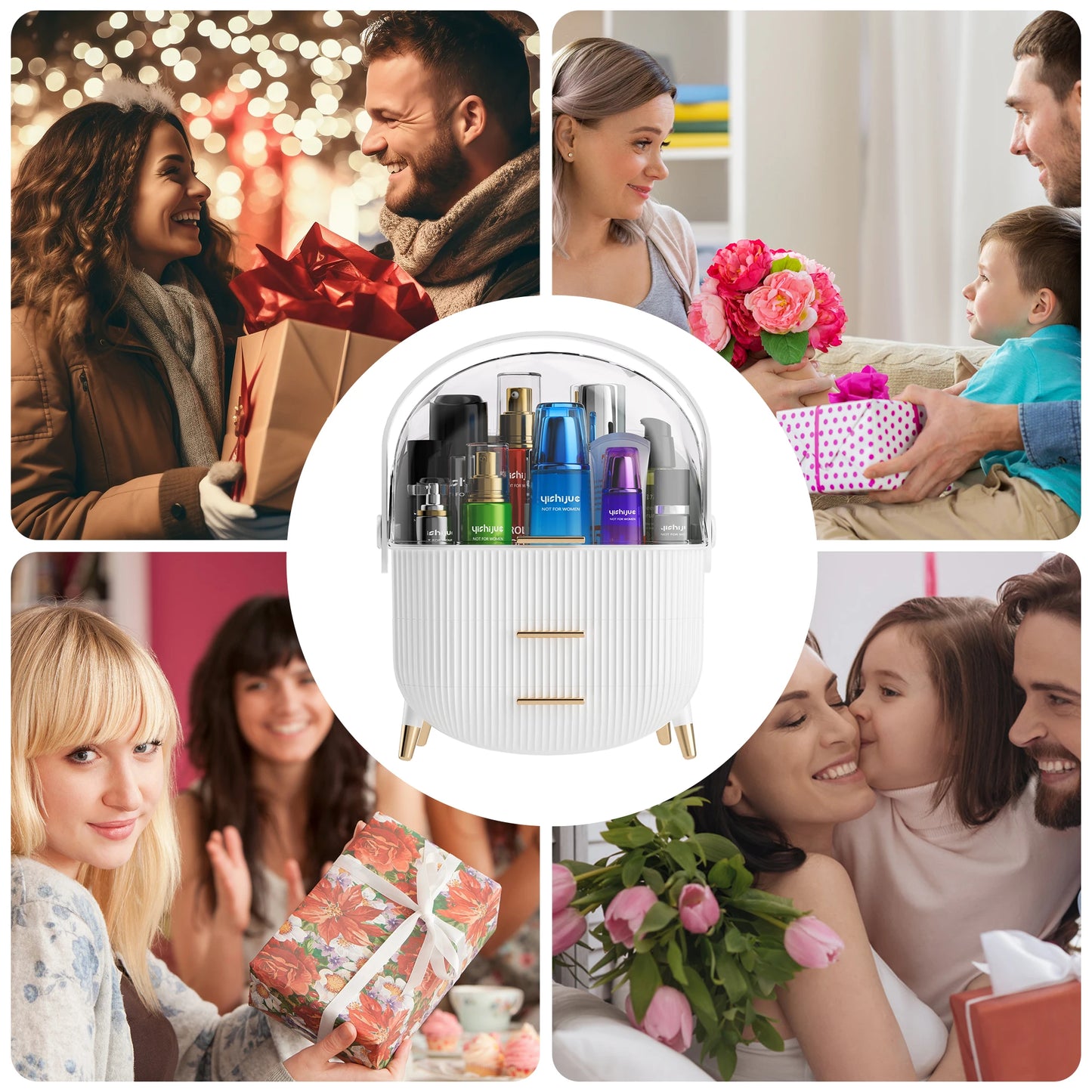 Compact Makeup Organizer Spacious Storage for Eyeshadow Skincare Travel