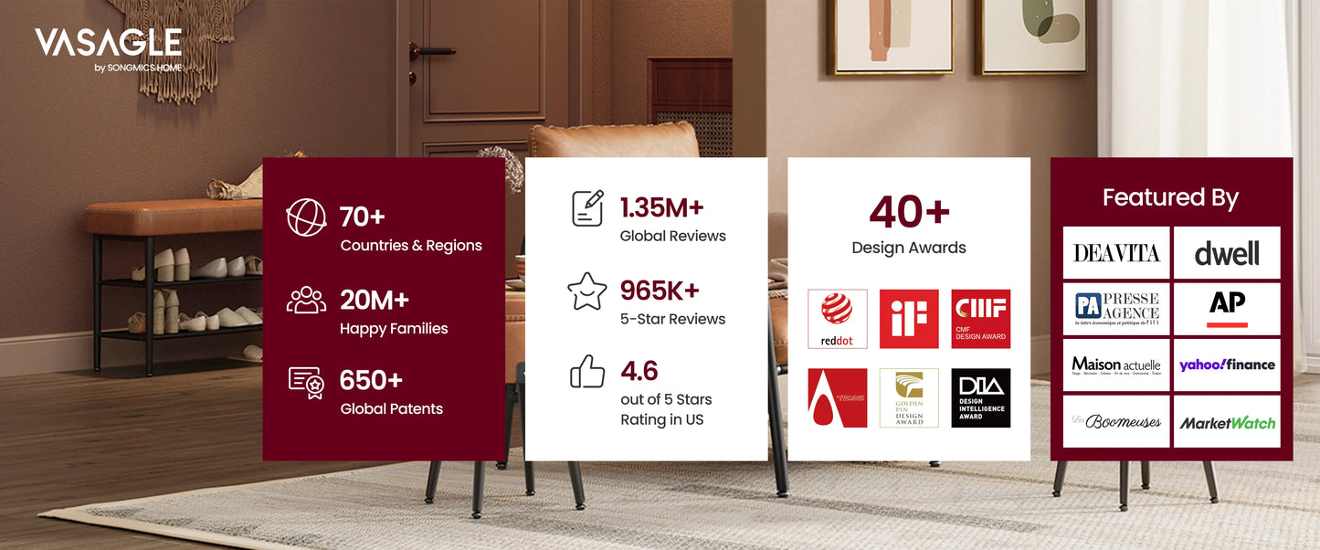 VASAGLE 6-Tier Kitchen Shelves Baker’s Rack Microwave Stand Industrial
