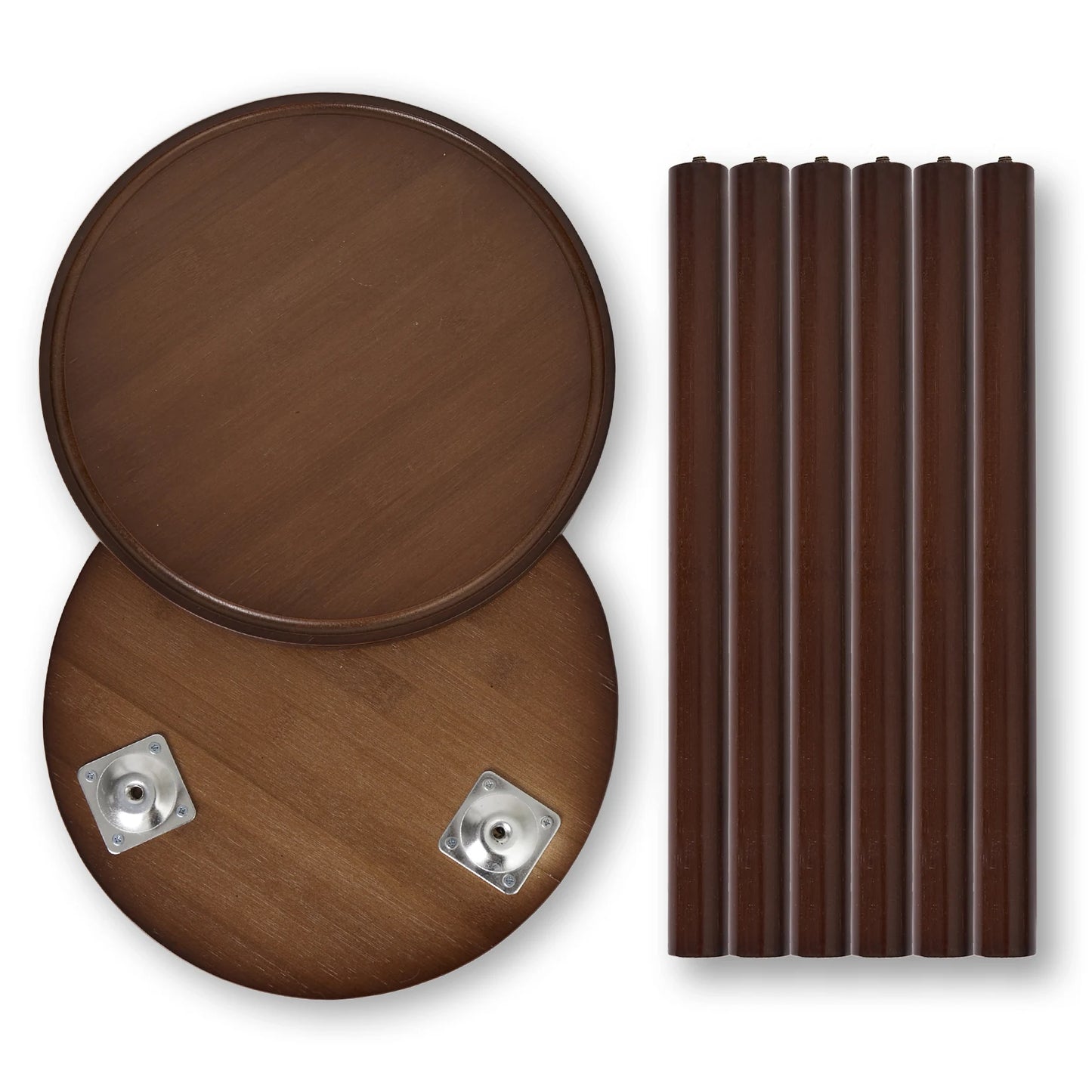 Small Round Bamboo Plant Stand 3-Legged End Table Set of 2