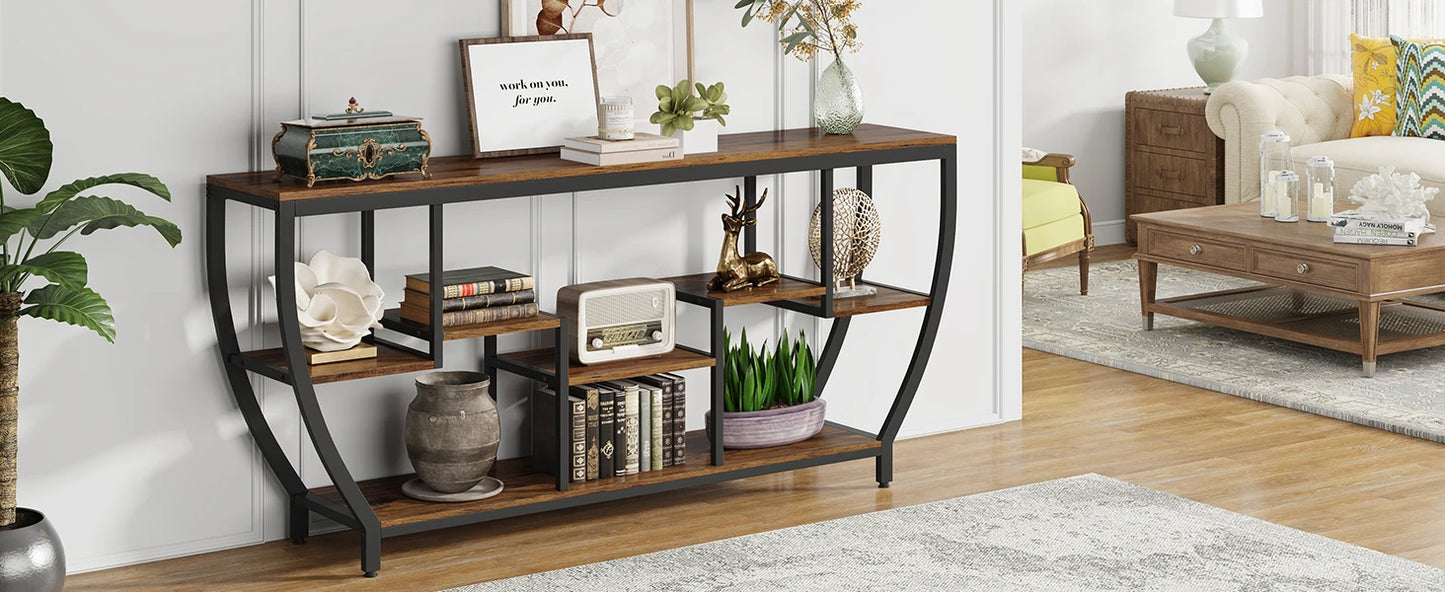 Sofa Table with Storage Console Table for Living Room Entryway TV Stand
