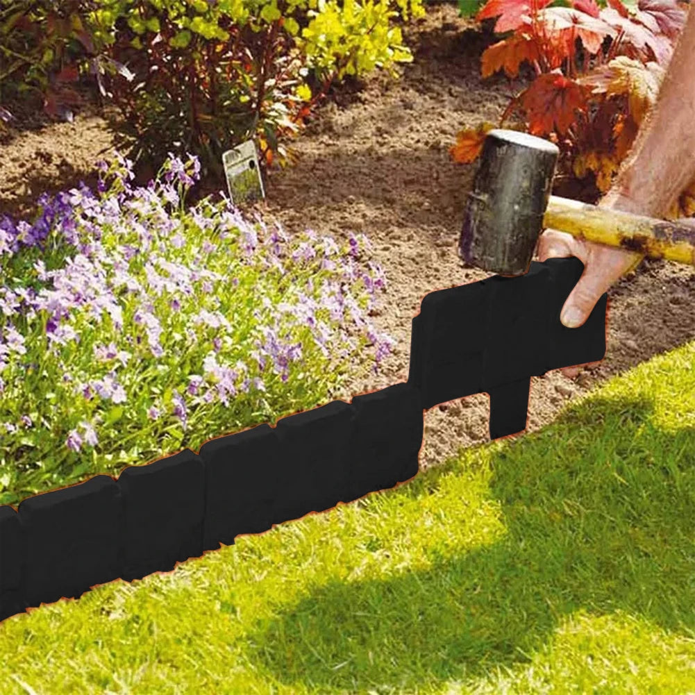 10pcs Garden Landscape Edging Borders Insert Plastic Lawn Edge DIY