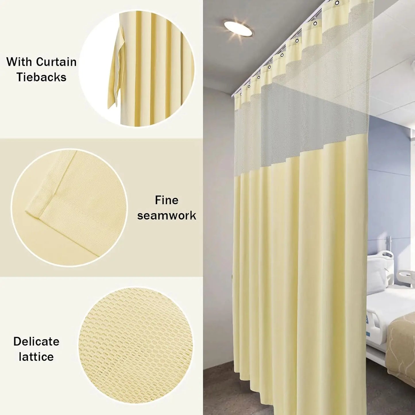Hospital Curtain Privacy Room Divider Medical Fire Retardant Cubicle