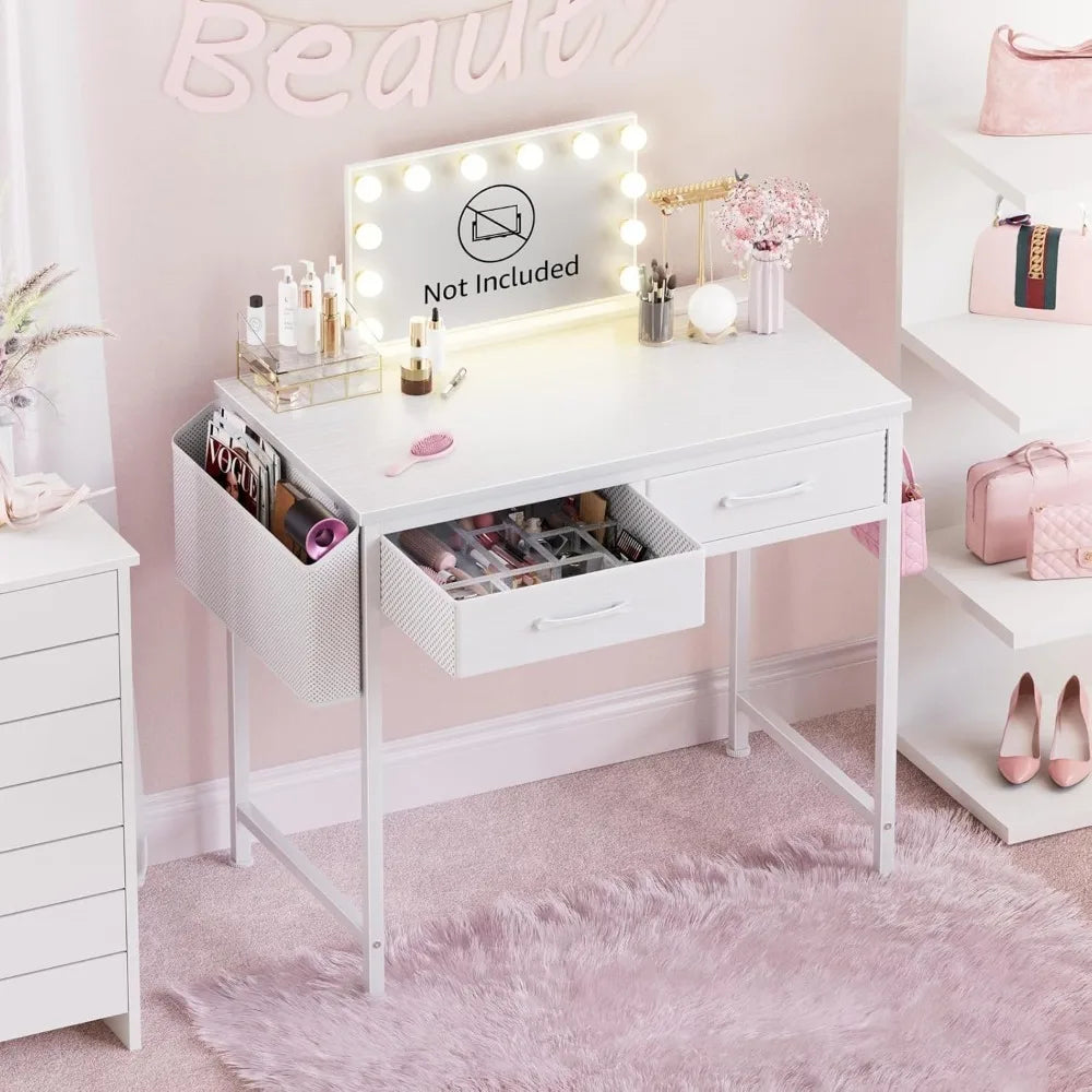 32 Inch Vanity Desk with Storage Drawer Compact Writing Table