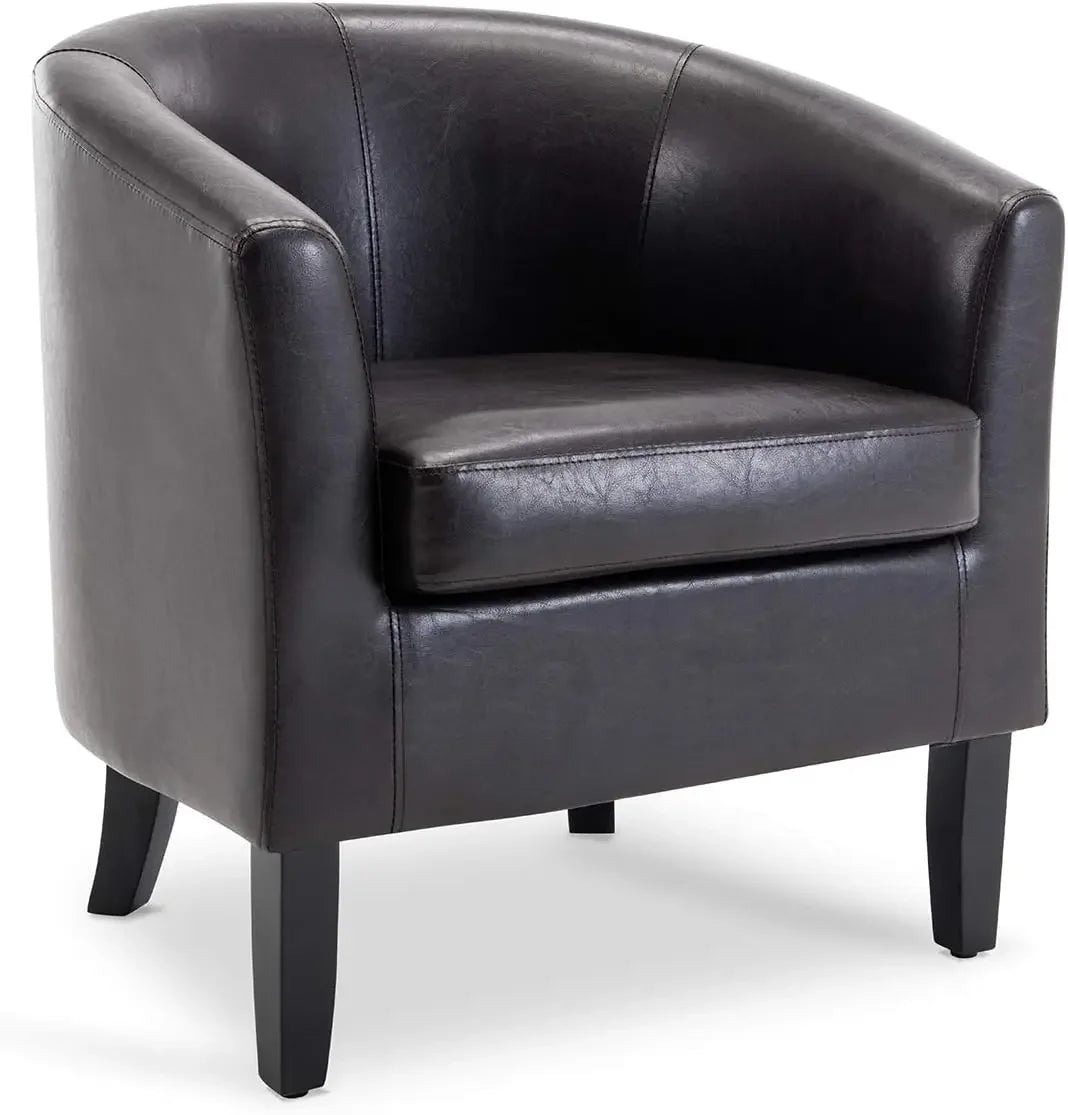 Living Room Barrel Accent Chair Cozy Upholstered Club Tub Chair