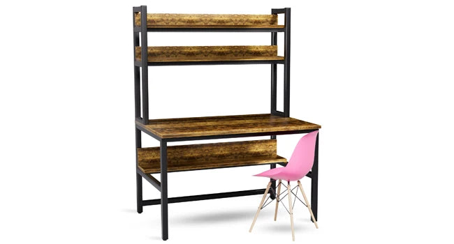 Computer Desk with Shelves 47" W Home Office Study Table Modern Design