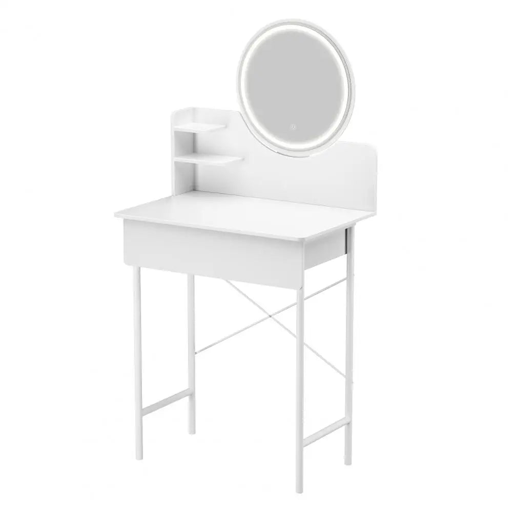 Bedroom Makeup Vanity Desk with LED Mirror Storage Shelves