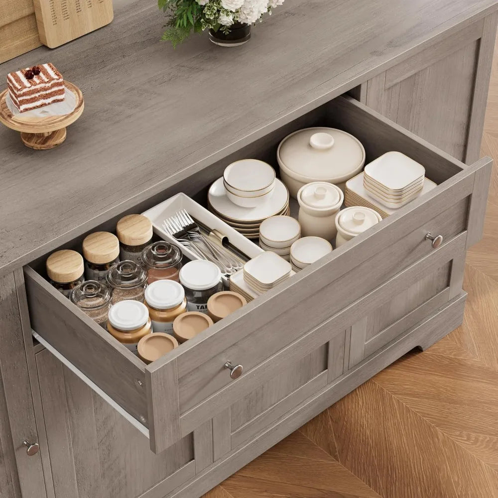 Modern 54 Inch Buffet Cabinet Wood Kitchen Sideboard Storage Furniture