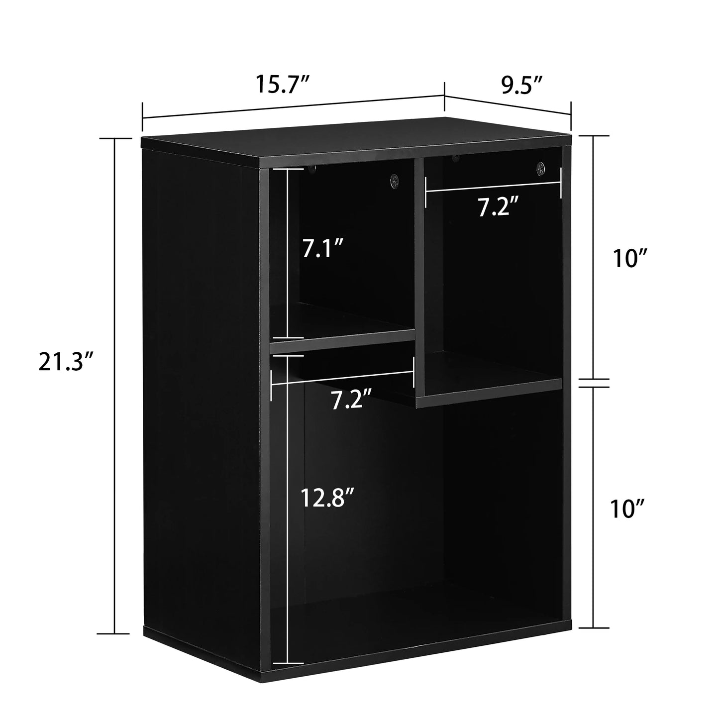Ljustra Modern 3-Cube Bookshelf Minimalist Storage Organizer