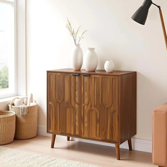 Mid Century Modern Sideboard Buffet Cabinet Adjustable Shelves Storage