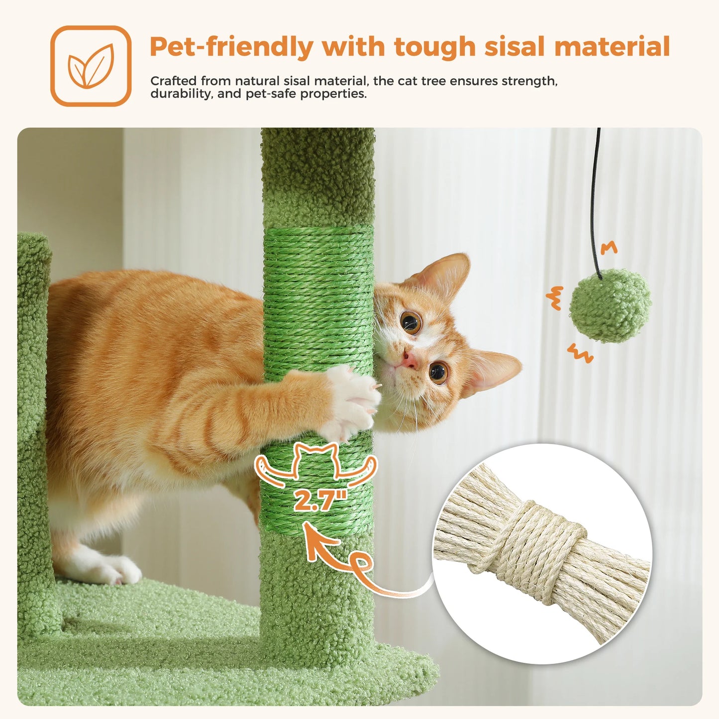 Multi-Level Cat Tree Indoor Tower with Scratching Posts Hammock Condo