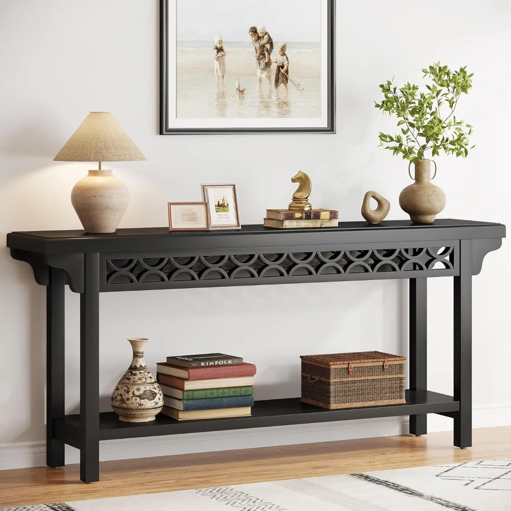 70.8 Inch Solid Wood Console Table Farmhouse Entryway Narrow Sofa Table