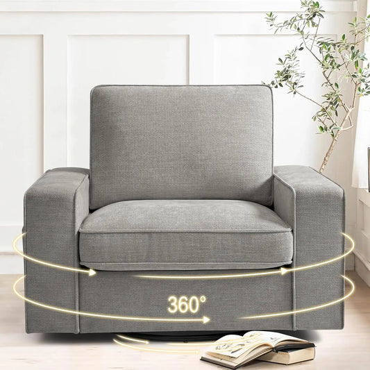 Swivel Accent Chair Comfortable Single Sofa Chair Washable Cover