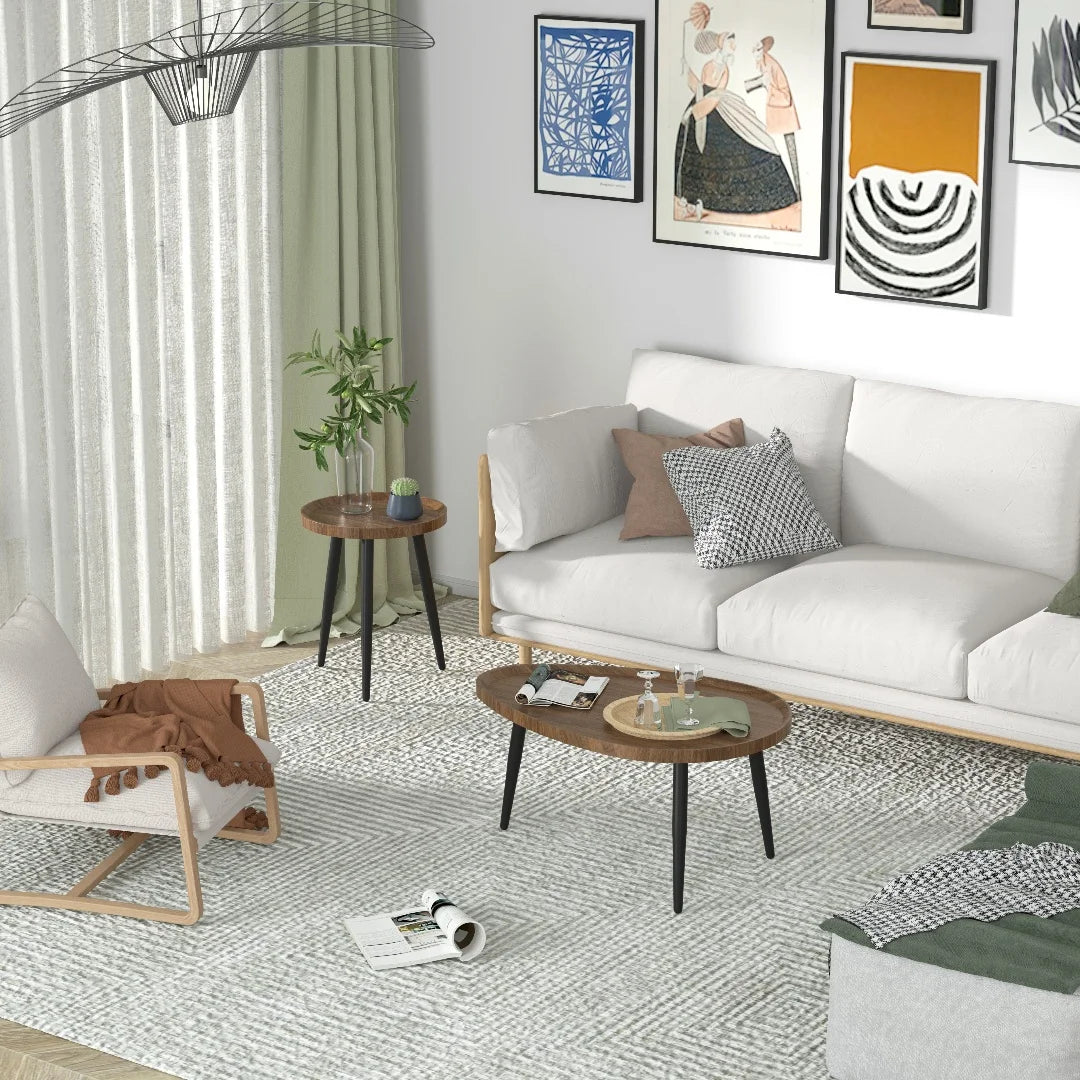 Ljustra Nesting Coffee Table Set Irregular Drop-shaped Modern Design